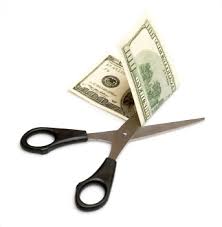scissors and money